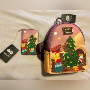 Star Wars Loungefly Christmas Backpack and Wallet